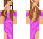 pretty girl in long pink dress