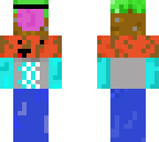 bacon derp holding a grass block derp head