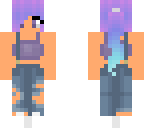 edit of purple crop top and overalls