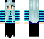 blue haired tomboy girl