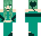 green hair green dress