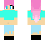 cute pink hair and headfone girl
