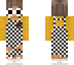 yellow checkered overalls clout girl