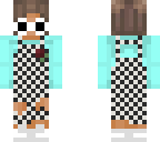 aqua or turquoise checkered overalls clout girl