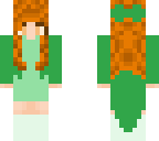 orange hair with green dress
