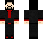 black and red suit with beard