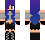 purple to blue haired girl