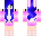 blue haired bunny girl