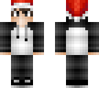 grey hoodie and a santa hat