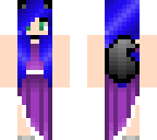 blue haired wolf girl