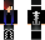 frnkiero skin with blue and red ends