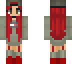 red haired with cap