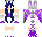 purple and white dragon girl with blue hair