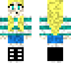 blonde with black and teal sweater