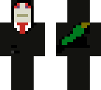 creepy guy with gun and sword