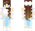 cute girl with brown hair and ripped jeans