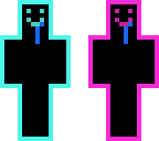 pink and green derpy box man