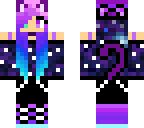 semi pastel galaxy cat girl