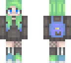 blue and green girl