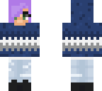 purple hair blue hoody