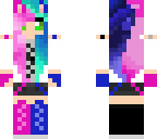 blue and pink cat girl