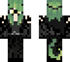 green and black dragon girl