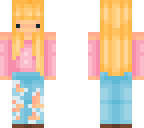 pink shirt yellow hair