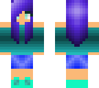 puple blue green girl