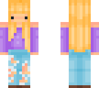purple shirt yellow hair