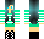 cyan haired girl skin