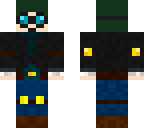 dantdm with his goggles on with dark green hair