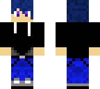 blue hair hoodie boy