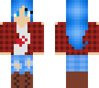 blue haired wolf girl