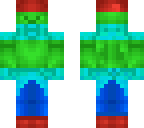 green and red and blue and darkblue steve
