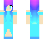 purple and blue girl with a dress