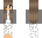 girl with white dress and grayjaket
