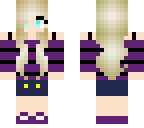 blonde girl with purple clothing