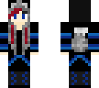 punk wolf girl with red hair stripes 