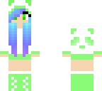 panda blue purple green girl