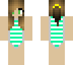 swimsuit green striped girl