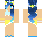 beach girl with blue and gold