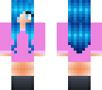 blue hair girl in dress