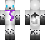 gray fox or wolf purple scarf