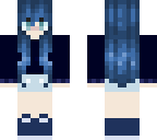 blue kawaii shy girl