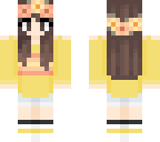 yellow sweater pink flowers girl skin