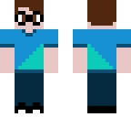nerd with blue shirt