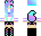 cute cat girl with headphones