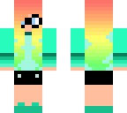 my rainbow skin mostly green