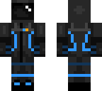 blue neon and black astronaut