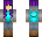 cute purple hair girl explorer